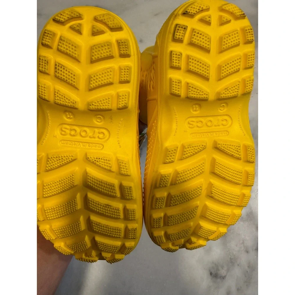 Crocs Handle It Rain Boot Kids Size C11 Yellow Waterproof Pull On 12803 New